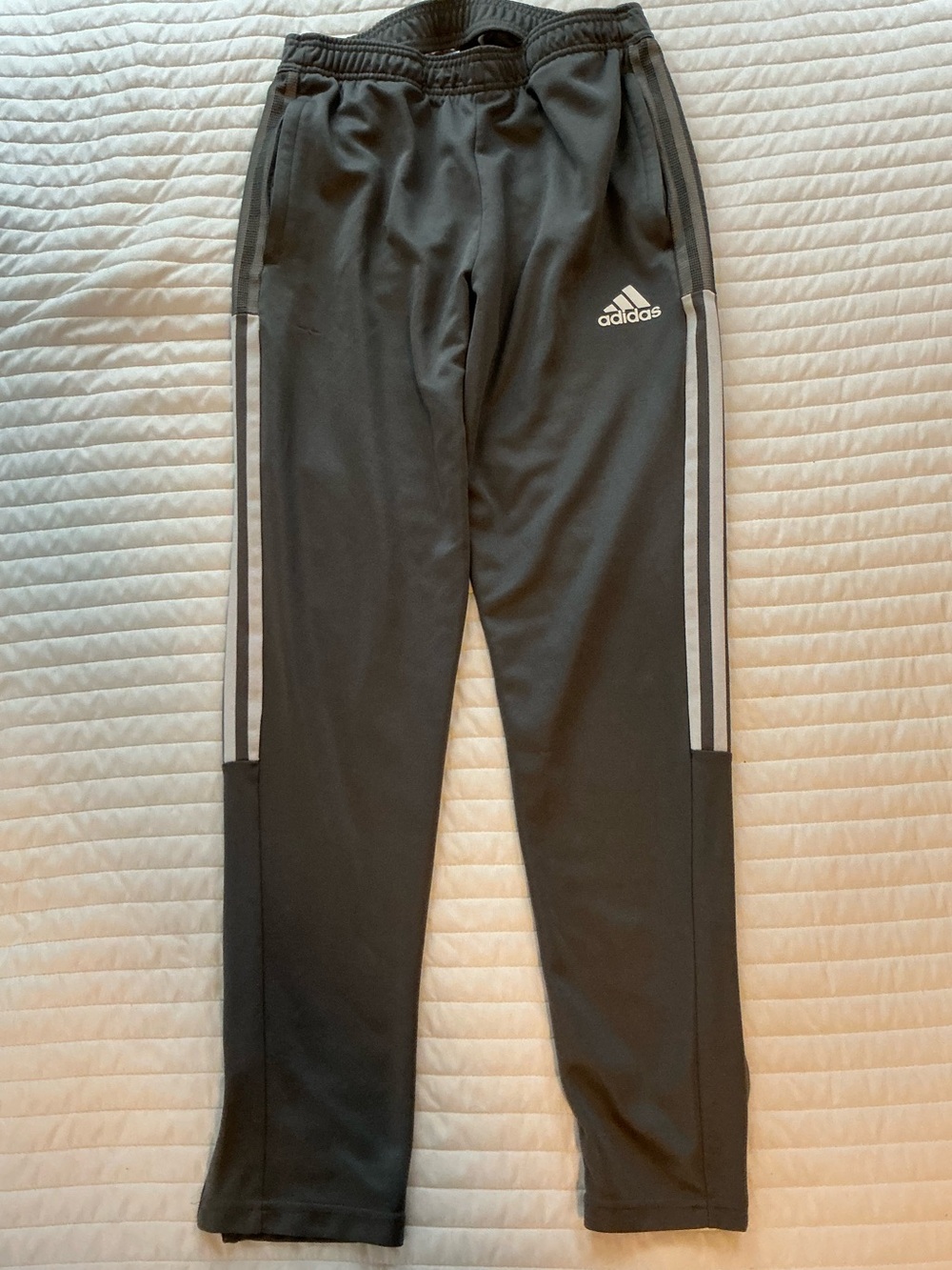 adidas Black Jogger Pants with White Side Stripes and Logo